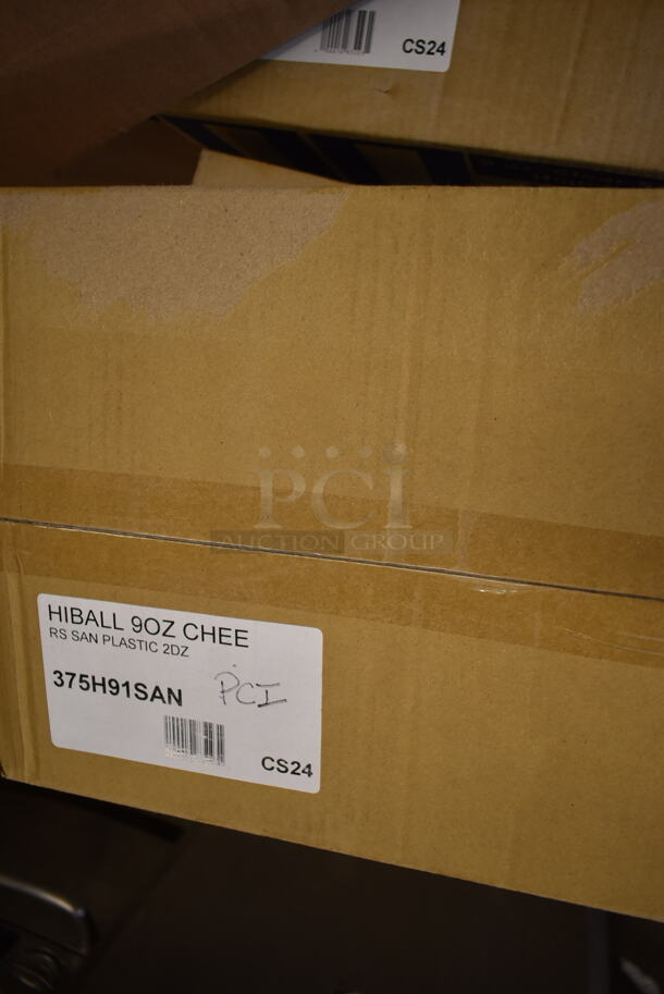 PALLET LOT of 15 BRAND NEW Boxes Including 4 Box H-9-CL High Ball Glasses, Dart 12BWWCR Concorde 10-12 oz. White Non-Laminated Round Foam Bowl - 1000/Case, GET H-9-1-SAN-CL Cheers 9 oz. Customizable Clear SAN Plastic Highball Glass - 24/Case, Choice 16 oz Deli Container, M-4010 100' Banquet Roll, 500PTCRLLWH Choice 40" x 100' White Plastic Table Cover Roll - 4/Case, 128HD24COMBO  ChoiceHD 24 oz. Microwavable Translucent Plastic Deli Container and Lid Combo Pack - 240/Case, 433PANPAL2 Baker's Lane PanPal Non-Stick Reusable Full Size Pan Liner - 2/Pack, Vollrath 68291 Wear-Ever 40 Qt. Replacement Boiler / Fryer Basket for 68270. 15 Times Your Bid! - Image 3 of 12