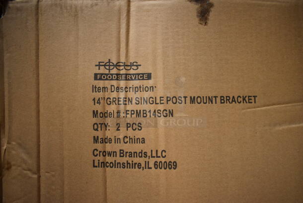 ALL ONE MONEY! Lot of 8 BRAND NEW IN BOX! Focus Green Single Post Mount Bracket. 16.5x2x7.5 - Image 4 of 4