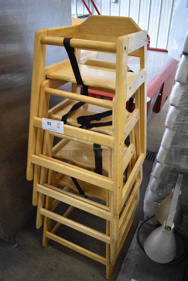 4 Wooden High Chairs. 19x20x30. 4 Times Your Bid! - Image 2 of 4