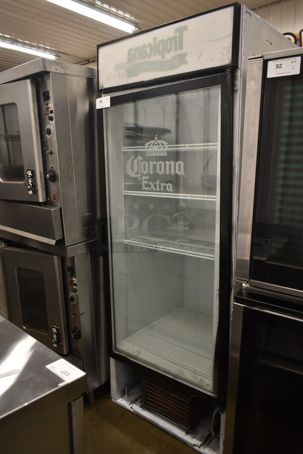 Beverage Air MT27 Metal Commercial Single Door Reach In Cooler Merchandiser w/ Poly Coated Racks. 115 Volts, 1 Phase. Tested and Powers On But Does Not Get Cold - Image 1 of 6