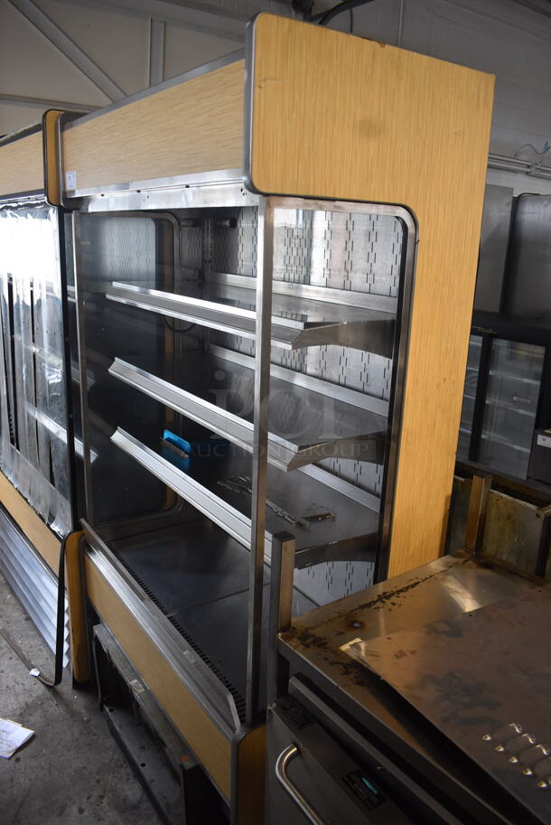 Oasis B42 Commercial Open Air Refrigerated Reach In Merchandiser With Shelves and Wood/Steel Trim on Commercial Casters. 208-240V/1 Phase - Image 3 of 6