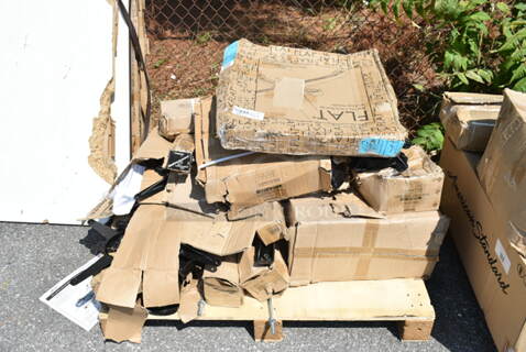 PALLET LOT of 12 BRAND NEW SCRATCH AND DENT! Items Including Flat FBT2084A01 Auto Adjust UR22 Table Base Parts, 164TB5222 Lancaster Table & Seating 5" x 22" Straight Cast Iron Table Base Plate, 164TCOLROD25 Lancaster Table & Seating 25 3/16" Standard Height Table Base Column and Rod, 164TS1000 Lancaster Table & Seating 10" Cast Iron Table Base Spider, 164TCOLRD437 Lancaster Table & Seating 37 1/2" x 4" Bar Height Table Base Column and Rod. 12 Times Your Bid! 