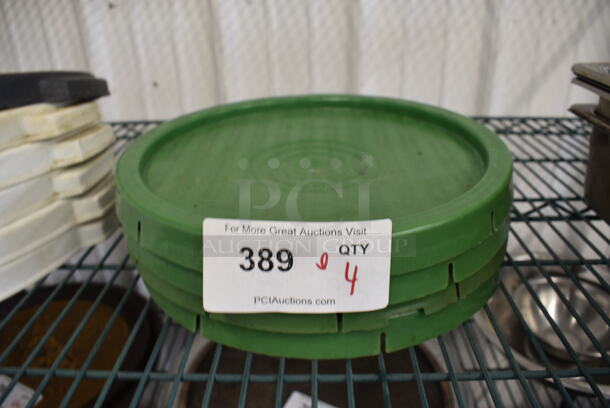 ALL ONE MONEY! Lot of 4 Green Poly Lids! 12x12x1.5