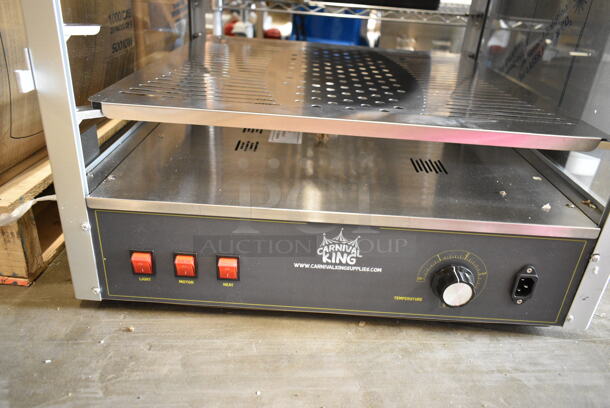 BRAND NEW SCRATCH AND DENT! 2023 Carnival King 382HPW18D2S Stainless Steel Commercial Countertop 18" Full Service Warmer / Merchandiser. 120 Volts, 1 Phase. Tested and Working! - Image 6 of 9