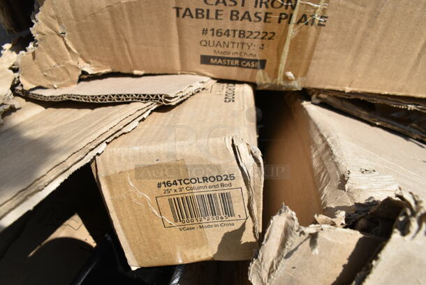 PALLET LOT of 12 BRAND NEW SCRATCH AND DENT! Items Including Flat FBT2084A01 Auto Adjust UR22 Table Base Parts, 164TB5222 Lancaster Table & Seating 5" x 22" Straight Cast Iron Table Base Plate, 164TCOLROD25 Lancaster Table & Seating 25 3/16" Standard Height Table Base Column and Rod, 164TS1000 Lancaster Table & Seating 10" Cast Iron Table Base Spider, 164TCOLRD437 Lancaster Table & Seating 37 1/2" x 4" Bar Height Table Base Column and Rod. 12 Times Your Bid!  - Image 8 of 12