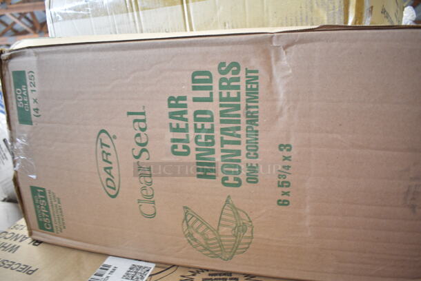 PALLET LOT of 20 BRAND NEW Boxes Including 433LSLCPIE Choice 5" Clear Hinged Slice Container with Low Dome Lid, Noble X Large Gloves, Dart C57PST1 ClearSeal Hinged Lid Plastic Container 6" x 5 13/16" x 3" - 500/Case, 6x6 Sandwich Trays, 127DM32COMBO Choice 32 oz. Ultra Clear Recycled PET Plastic Round Deli Container and Lid Combo - 250/Case, Steelton Utility Wire Shelf Kit, 245CCGR12BL Baker's Lane 12" White Corrugated Grease-Resistant Cake Circle - 100/Case. 20 Times Your Bid!  - Image 8 of 12