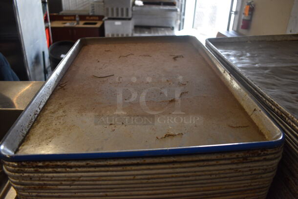 Metal Commercial Pan Transport Rack on Commercial Casters w/ 322 Metal Full Size Baking Pans. 41x27x55. 18x26x1 - Image 5 of 8