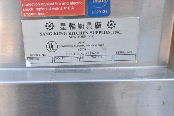 Sang Kung SKS03 Stainless Steel 4 Bay Steam Table.  - Image 6 of 6