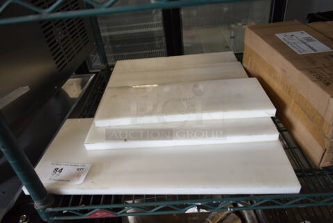 4 Various White Cutting Boards. Includes 20x9. 4 Times Your Bid!