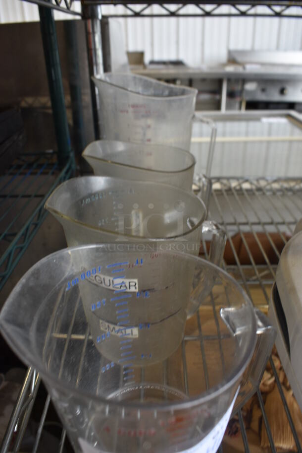ALL ONE MONEY! Lot of 4 Various Clear Poly Pitchers! Includes 6x4x6 - Image 2 of 3
