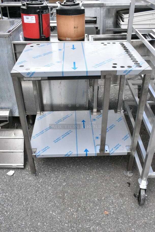 BRAND NEW! Stainless Steel Table w/ Holes and Under Shelf. - Image 1 of 4