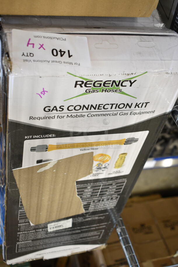 4 BRAND NEW SCRATCH AND DENT! Regency 600GKM3448 48" Mobile Gas Connector Hose Kit with 2 Elbows, Full Port Valve, Restraining Device, and Quick Disconnect - 3/4". 4 Times Your Bid! - Image 3 of 5