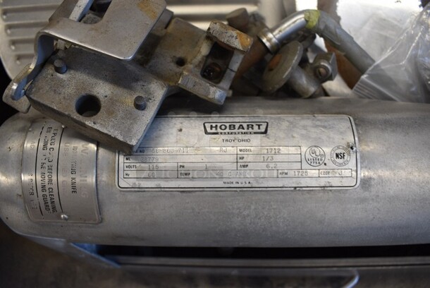Hobart Model 1712 Metal Commercial Countertop Slicer. 115 Volts, 1 Phase. 26x23x18. Tested and Powers On and Blade Spins - Image 5 of 8