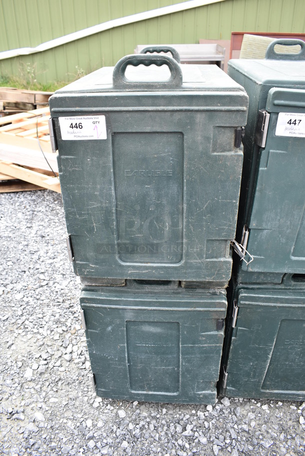 2 Carlisle NPC300 Green Poly Insulated Food Carrying Cases. 17x25x24. 2 Times Your Bid!