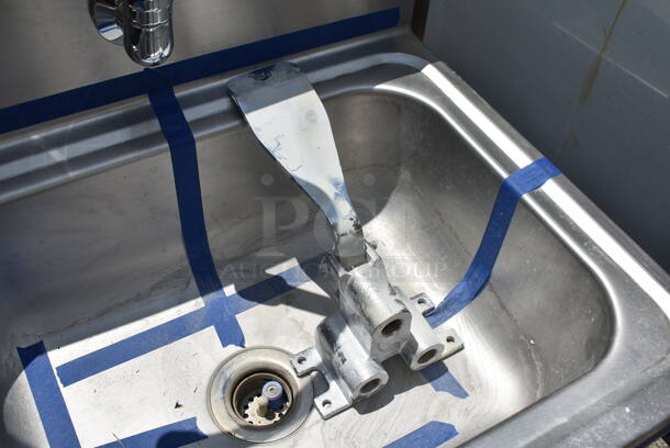 BRAND NEW SCRATCH AND DENT! Regency 600HS17KO 17" x 15" Wall Mounted Hands-Free Hand Sink with Knee Operated Valve - Image 4 of 6