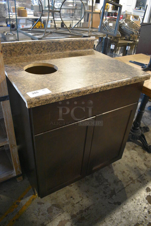 Counter w/ Trash Deposit Hole, Backsplash and 2 Doors. 31x25x39 - Image 2 of 4