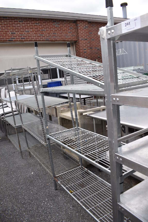 Gray Finish 4 Tier Wire Shelving Unit. BUYER MUST DISMANTLE. PCI CANNOT DISMANTLE FOR SHIPPING. PLEASE CONSIDER FREIGHT CHARGES. 48x18x72 - Image 4 of 4