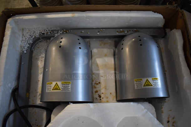BRAND NEW IN BOX! Winco EHL-2C Metal Commercial Countertop 2 Head Warming Lamp. Tested and Working! - Image 2 of 6