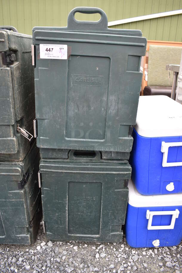 2 Carlisle NPC300N Green Poly Insulated Food Carrying Cases. 17x25x24. 2 Times Your Bid!