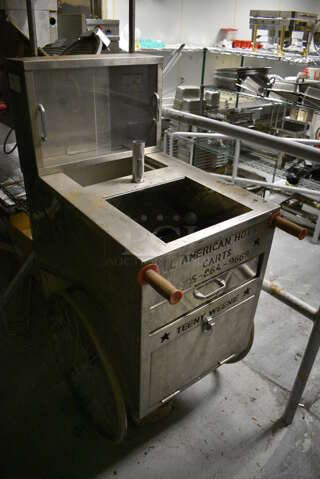 All American Hot Dog Carts Stainless Steel Commercial Portable Hot Dog Cart. 25x35x51. (kitchen)