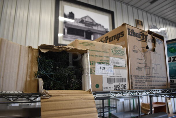 ALL ONE MONEY! Lot of 3 Boxes of Christmas Decorations Including Christmas Tree and Garland!