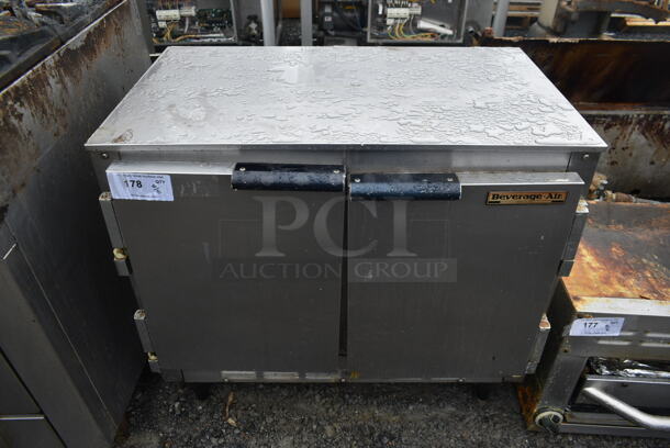 Beverage Air UCR34 Stainless Steel Commercial 2 Door Undercounter Cooler. 115 Volts, 1 Phase. Tested and Working!
