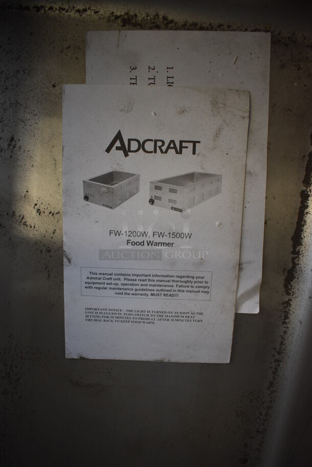 2019 Adcraft Model FW-1500W Stainless Steel Commercial Countertop Food Warmer. 120 Volts, 1 Phase. 14.5x29.5x9. Tested and Working! - Image 4 of 5