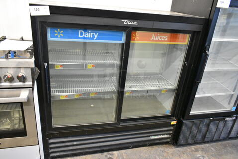 2018 True GDM-41SL-48-HC-LD Metal Commercial 2 Door Reach In Cooler Merchandiser w/ Poly Coated Racks. 115 Volts, 1 Phase. Tested and Working!
