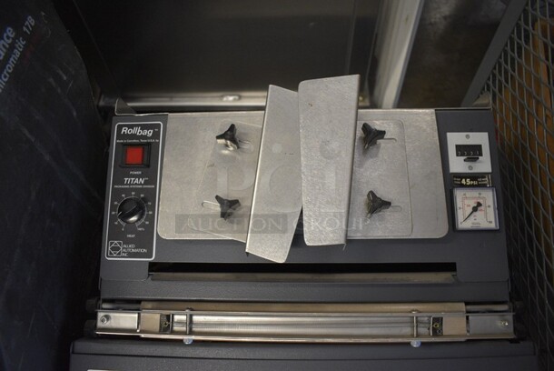 Allied Automation Titan Metal Commercial Countertop RollBag Automatic Bagger and Sealer. Goes Great w/ Item #196! 20x26x20. Tested and Working! - Image 3 of 7