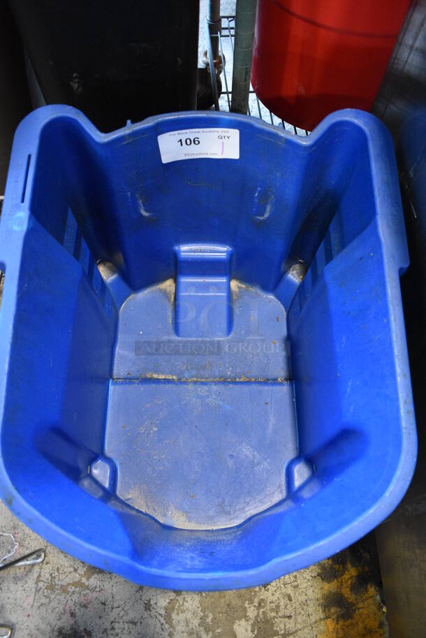Blue Poly Mop Bucket on Commercial Casters. 18x22x16 - Image 2 of 4