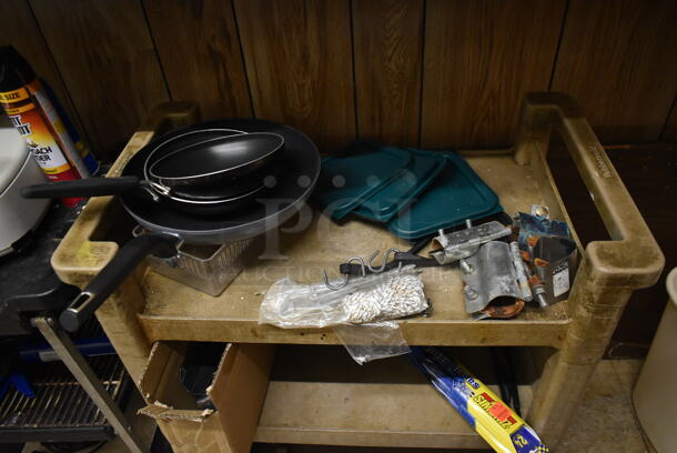 2 Poly 3 Tier Carts on Commercial Casters w/ Contents Including Hobart Scale. 2 Tines Your Bid! (hallway) - Image 5 of 6