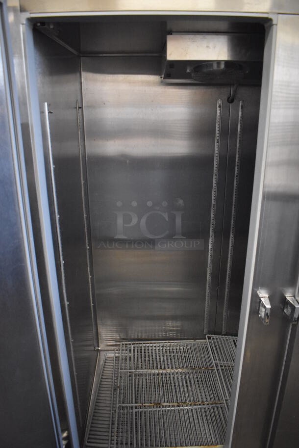 Continental 2RE-SS Stainless Steel Commercial 2 Door Reach In Cooler on Commercial Casters. 115 Volts, 1 Phase. 58x34x81. Tested and Powers On But Temps at 43 Degrees - Image 4 of 6