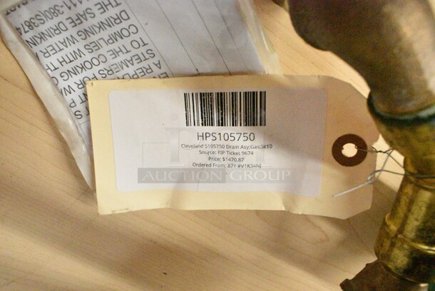 BRAND NEW SCRATCH AND DENT! HPS105750 Cleveland S105750 Drain Asy;Gas;Sc10 - Image 9 of 9