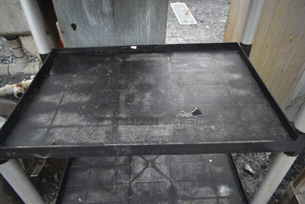 Black Poly 3 Tier Cart w/ Push Handles on Commercial Casters. - Image 4 of 5
