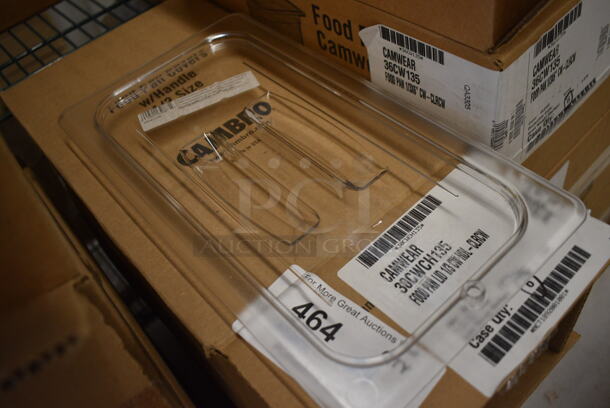 ALL ONE MONEY! Lot of 24 BRAND NEW IN BOX! Cambro Clear Poly 1/3 Size Drop In Bin Lids - Image 2 of 3