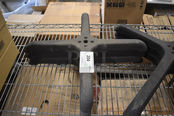 6 BRAND NEW! Black Metal Table Base Cross Feet. 22x22x2, 24x30x2. 6 Times Your Bid! - Image 2 of 3