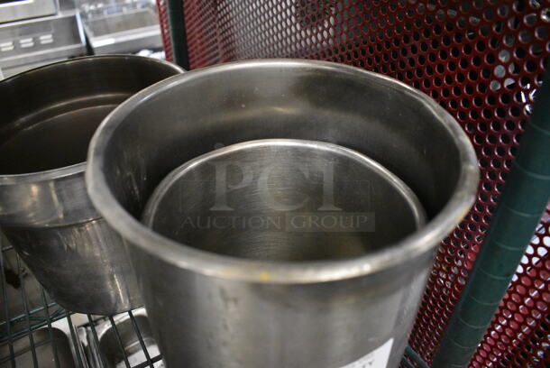 3 Various Stainless Steel Cylindrical Drop In Bins. Includes 9x9x8. 3 Times Your Bid! - Image 2 of 3