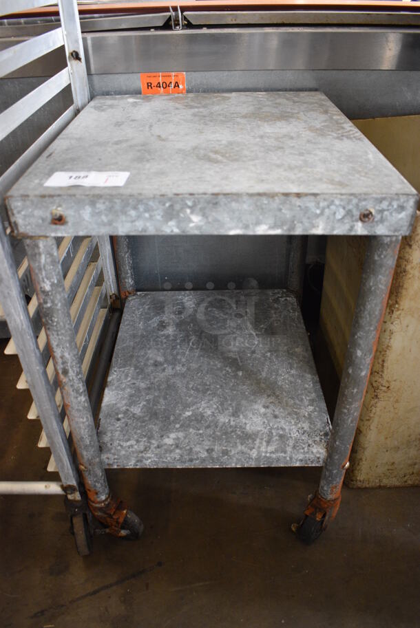 Metal Table w/ Under Shelf on Commercial Casters. 20x24x30