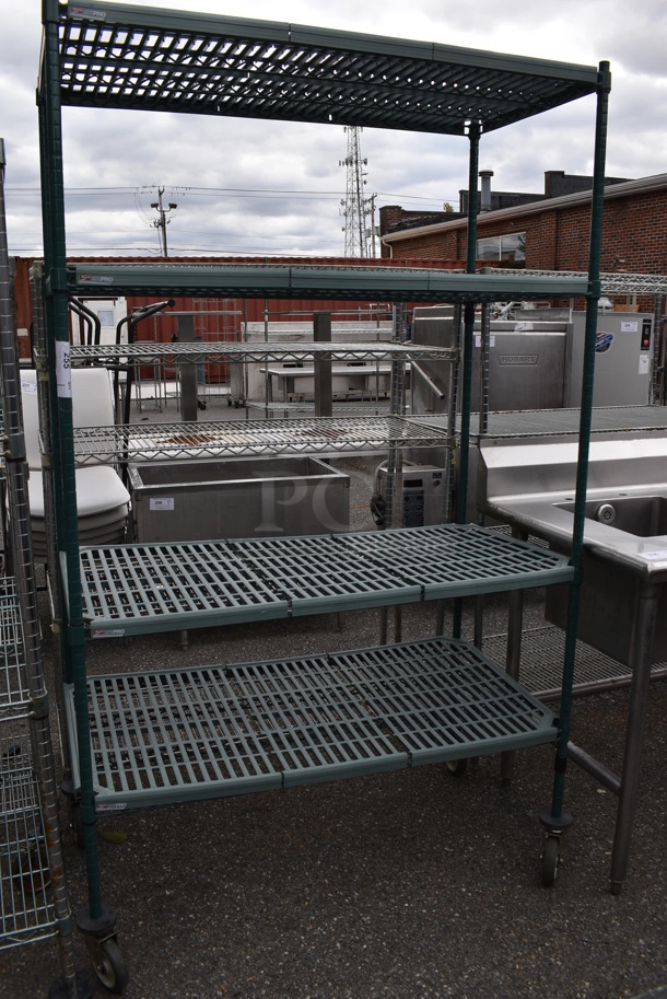 Metro Poly and Metal 4 Tier Wire Shelving Unit on Commercial Casters. BUYER MUST DISMANTLE. PCI CANNOT DISMANTLE FOR SHIPPING. PLEASE CONSIDER FREIGHT CHARGES. 48x24x80 - Image 2 of 6
