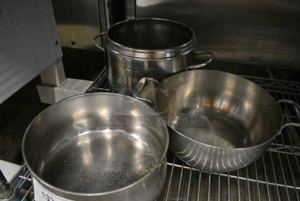 3 Various Metal Stock Pots. Includes 14.5x10.5x5. 3 Times Your Bid! - Image 3 of 3