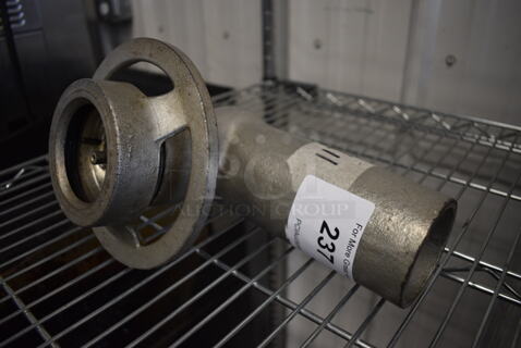 Metal Commercial Meat Grinder. Missing Plate and Knife. 7x12x10