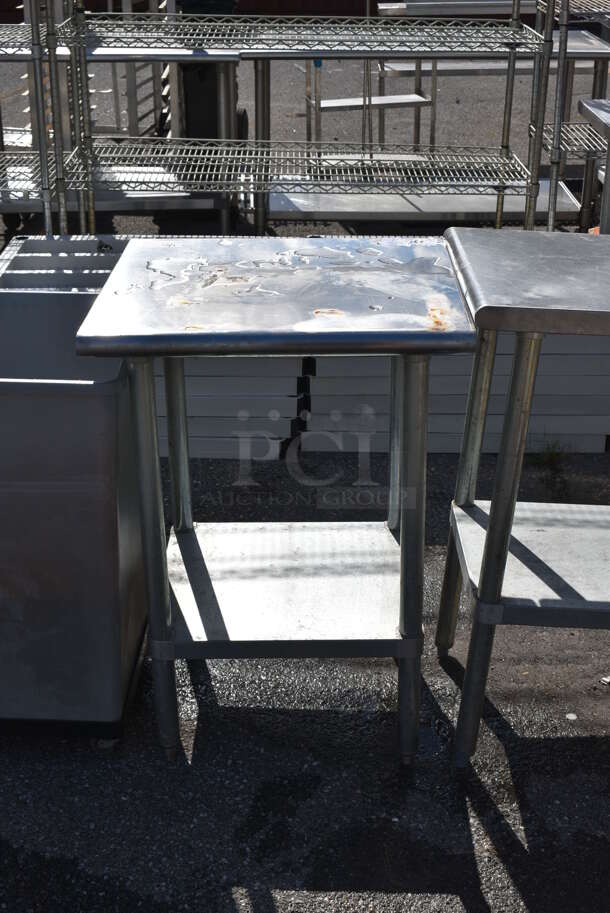Stainless Steel Table w/ Metal Under Shelf. 24x24x34.5