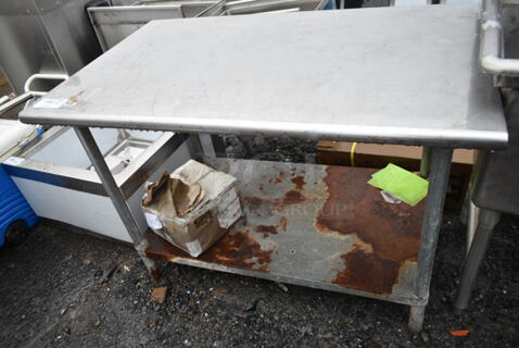 Stainless Steel Table w/ Metal Under Shelf. 