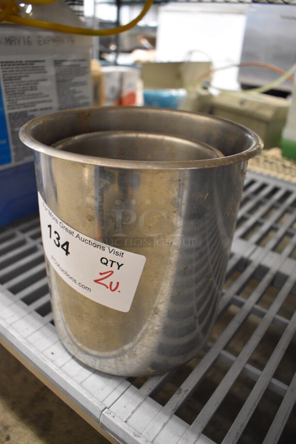 2 Various Metal Cylindrical Drop In Bins. 7x7x7.5, 5.5x5.5x7. 2 Times Your Bid! - Image 3 of 3