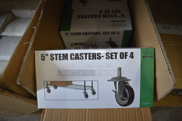4 BRAND NEW IN BOX! Sets of 4 Commercial Casters. 4 Times Your Bid!