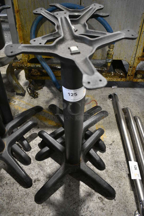 3 Black Metal Table Bases. 21x21x28. 3 Times Your Bid! - Image 2 of 4
