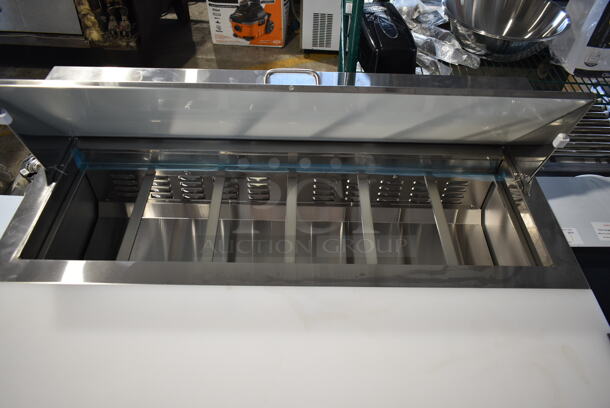 2022 Avantco 178APT48HC Stainless Steel Commercial Sandwich Salad Prep Table Bain Marie Mega Top on Commercial Casters. 115 Volts, 1 Phase. Tested and Working! - Image 5 of 11