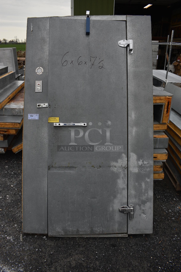 Norlake 6'x6'x7.5' SELF CONTAINED Walk In Freezer Box w/ Floor, Copeland Model KAJB-010E-CAV-800 Compressor and Norlake Model CPF100C Condenser. Picture of the Unit Before Removal Is Included In the Listing. 208-230 Volts, 1 Phase. - Image 8 of 8