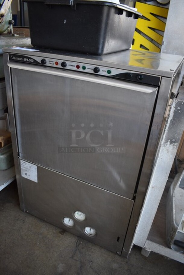 Jackson Model JPX-300H Stainless Steel Commercial Undercounter Dish Washer w/ 2 Blue Poly Dish Caddies and 1 Blue Poly Silverware Caddy. 208/203 Volts, 1 Phase. 24x24x33.5. - Image 7 of 8