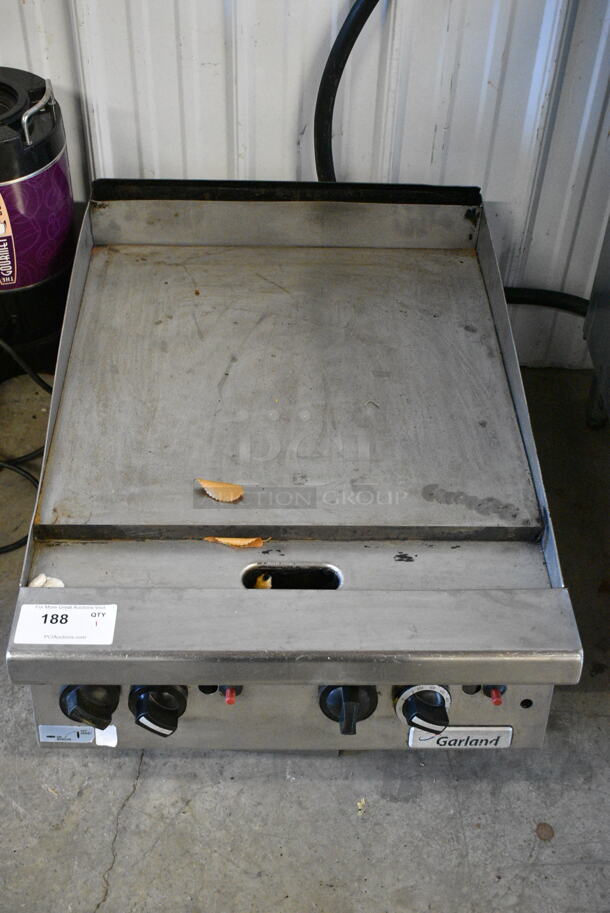 Garland Stainless Steel Commercial Natural Gas Powered Flat Top Griddle.  - Image 1 of 7